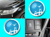 オプションの電動式フロントコーナーポール付きです。運転席から見えにくいフロント左側の位置をポールで教えてくれます。