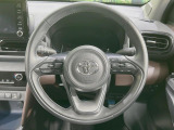 【純正革巻きステアリング】上質な革を使用することで、手にしっかり馴染みとても運転しやすいハンドルです♪