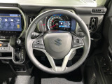 【純正革巻きステアリング】上質な革を使用することで、手にしっかり馴染みとても運転しやすいハンドルです♪