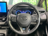 【純正革巻きステアリング】上質な革を使用することで、手にしっかり馴染みとても運転しやすいハンドルです♪