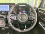 【純正革巻きステアリング】上質な革を使用することで、手にしっかり馴染みとても運転しやすいハンドルです♪