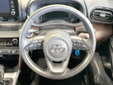 【純正革巻きステアリング】上質な革を使用することで、手にしっかり馴染みとても運転しやすいハンドルです♪