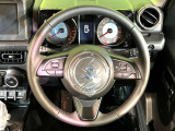 【純正革巻きステアリング】上質な革を使用することで、手にしっかり馴染みとても運転しやすいハンドルです♪
