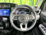 【純正革巻きステアリング】上質な革を使用することで、手にしっかり馴染みとても運転しやすいハンドルです♪