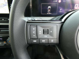 運転走行も画面に触れることなく手元操作が可能な便利なハンドルリモコン。