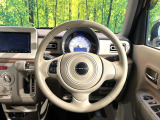 【純正革巻きステアリング】上質な革を使用することで、手にしっかり馴染みとても運転しやすいハンドルです♪
