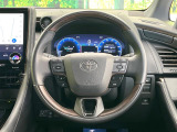 【純正革巻きステアリング】上質な革を使用することで、手にしっかり馴染みとても運転しやすいハンドルです♪