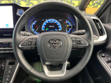 【純正革巻きステアリング】上質な革を使用することで、手にしっかり馴染みとても運転しやすいハンドルです♪