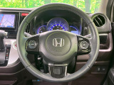 【純正革巻きステアリング】上質な革を使用することで、手にしっかり馴染みとても運転しやすいハンドルです♪