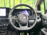 【純正革巻きステアリング】上質な革を使用することで、手にしっかり馴染みとても運転しやすいハンドルです♪