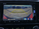 バックカメラの画像です。ガイドラインがスムースな車庫入れをサポートいたします。車庫入れの安心感がアップしますね。