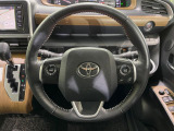【純正革巻きステアリング】上質な革を使用することで、手にしっかり馴染みとても運転しやすいハンドルです♪