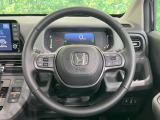 【純正革巻きステアリング】上質な革を使用することで、手にしっかり馴染みとても運転しやすいハンドルです♪