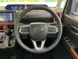 【純正革巻きステアリング】上質な革を使用することで、手にしっかり馴染みとても運転しやすいハンドルです♪