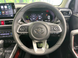 【純正革巻きステアリング】上質な革を使用することで、手にしっかり馴染みとても運転しやすいハンドルです♪