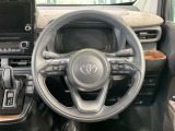 【純正革巻きステアリング】上質な革を使用することで、手にしっかり馴染みとても運転しやすいハンドルです♪