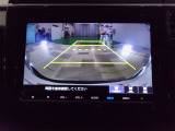 バックカメラの画像です。ガイドラインがスムースな車庫入れをサポートいたします。車庫入れの安心感がアップしますね。