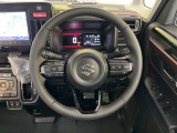 【純正革巻きステアリング】上質な革を使用することで、手にしっかり馴染みとても運転しやすいハンドルです♪