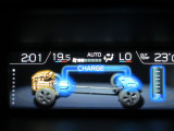 マルチファンクションディスプレイ。eボクサー車は搭載モーターの発電と出力、バッテリーの充電状況がこちらで表示されます。