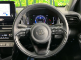 【純正革巻きステアリング】上質な革を使用することで、手にしっかり馴染みとても運転しやすいハンドルです♪