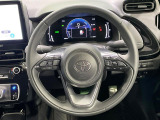 【純正革巻きステアリング】上質な革を使用することで、手にしっかり馴染みとても運転しやすいハンドルです♪