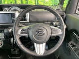 【純正革巻きステアリング】上質な革を使用することで、手にしっかり馴染みとても運転しやすいハンドルです♪