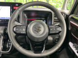 【純正革巻きステアリング】上質な革を使用することで、手にしっかり馴染みとても運転しやすいハンドルです♪