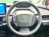 【純正革巻きステアリング】上質な革を使用することで、手にしっかり馴染みとても運転しやすいハンドルです♪