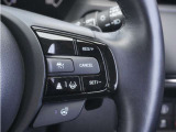 【アダプティブクルーズコントロール】ステアリングのスイッチを操作するとミリ波レーダーで先行車との距離を測定。設定を適切に保ちながら加速・減速、さらに停止まで自動に追従します。