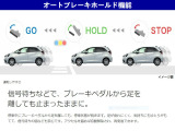 ブレーキペダルから足を離しても、止まったままでいてくれる。信号待ちなどの停車中、ブレーキペダルから足を離しても停車状態を保ちます。アクセルを踏めば自動解除され、再発進できます。*画像はイメージ図です。