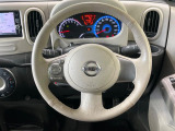 【純正革巻きステアリング】上質な革を使用することで、手にしっかり馴染みとても運転しやすいハンドルです♪