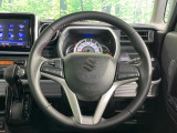 【純正革巻きステアリング】上質な革を使用することで、手にしっかり馴染みとても運転しやすいハンドルです♪