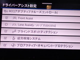 9インチの画面で様々なドライバーアシスト設定が可能です。