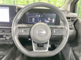 【純正革巻きステアリング】上質な革を使用することで、手にしっかり馴染みとても運転しやすいハンドルです♪