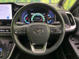 【純正革巻きステアリング】上質な革を使用することで、手にしっかり馴染みとても運転しやすいハンドルです♪