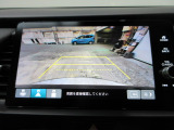 バックカメラの画像です。ガイドラインがスムースな車庫入れをサポートいたします。車庫入れの安心感がアップしますね。