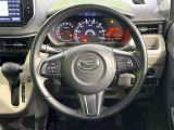 【純正革巻きステアリング】上質な革を使用することで、手にしっかり馴染みとても運転しやすいハンドルです♪