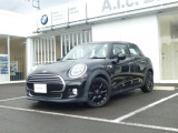 MINI COOPER 5DOOR ミッドナイトブラック/同色ルーフ レザレットカーボンシート アイテル製フルセグ地上デジタルTVチューナー装備!