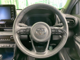 【純正革巻きステアリング】上質な革を使用することで、手にしっかり馴染みとても運転しやすいハンドルです♪