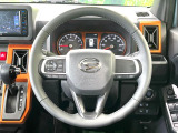 【純正革巻きステアリング】上質な革を使用することで、手にしっかり馴染みとても運転しやすいハンドルです♪