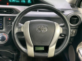 【純正革巻きステアリング】上質な革を使用することで、手にしっかり馴染みとても運転しやすいハンドルです♪