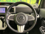 【純正革巻きステアリング】上質な革を使用することで、手にしっかり馴染みとても運転しやすいハンドルです♪