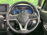 【純正革巻きステアリング】上質な革を使用することで、手にしっかり馴染みとても運転しやすいハンドルです♪