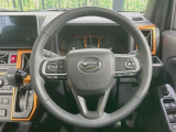 【純正革巻きステアリング】上質な革を使用することで、手にしっかり馴染みとても運転しやすいハンドルです♪