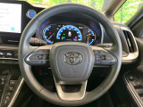 【純正革巻きステアリング】上質な革を使用することで、手にしっかり馴染みとても運転しやすいハンドルです♪