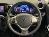 【純正革巻きステアリング】上質な革を使用することで、手にしっかり馴染みとても運転しやすいハンドルです♪