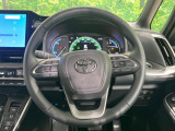 【純正革巻きステアリング】上質な革を使用することで、手にしっかり馴染みとても運転しやすいハンドルです♪