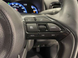 ステアリングスイッチ付きで、運転中に視線を前に向けたまま操作できます。