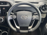 【純正革巻きステアリング】上質な革を使用することで、手にしっかり馴染みとても運転しやすいハンドルです♪
