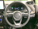 【純正革巻きステアリング】上質な革を使用することで、手にしっかり馴染みとても運転しやすいハンドルです♪